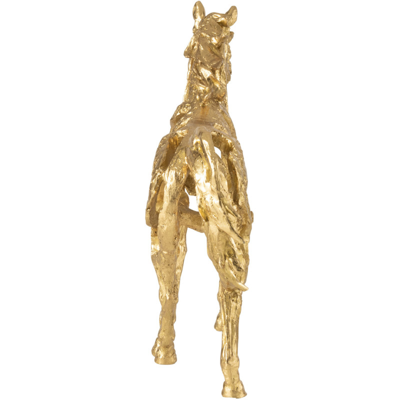 Statue déco abstraite Cheval Hauteur 36 cm en Résine Doré Tonnerre - 4