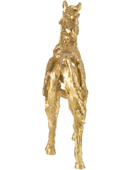 Statue déco abstraite Cheval Hauteur 36 cm en Résine Doré Tonnerre - 4