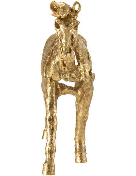 Grande Statue déco abstraite Cheval Hauteur 43 cm en Résine Doré Tonnerre - 3
