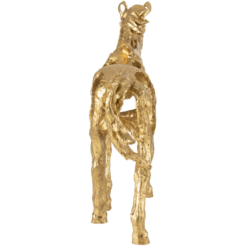Grande Statue déco abstraite Cheval Hauteur 43 cm en Résine Doré Tonnerre - 5