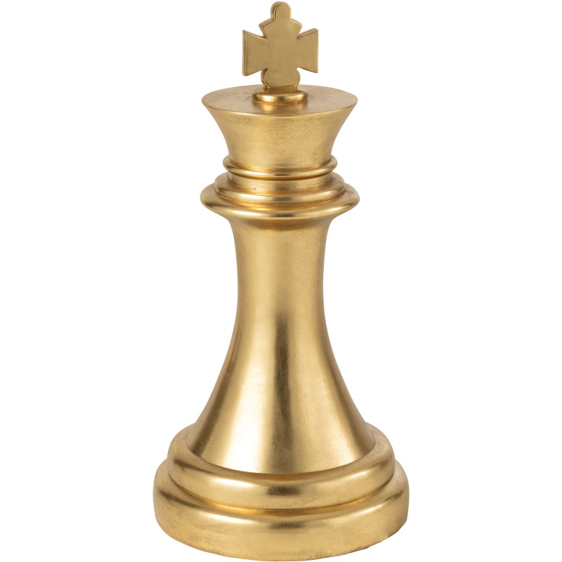 Grande Statue moderne Pièce d'échecs Roi Hauteur 70 cm en Résine Doré Majesty - 1
