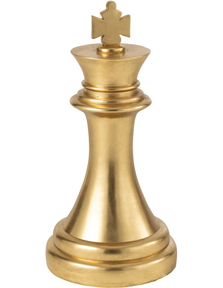 Grande Statue moderne Pièce d'échecs Roi Hauteur 70 cm en Résine Doré Majesty - 1