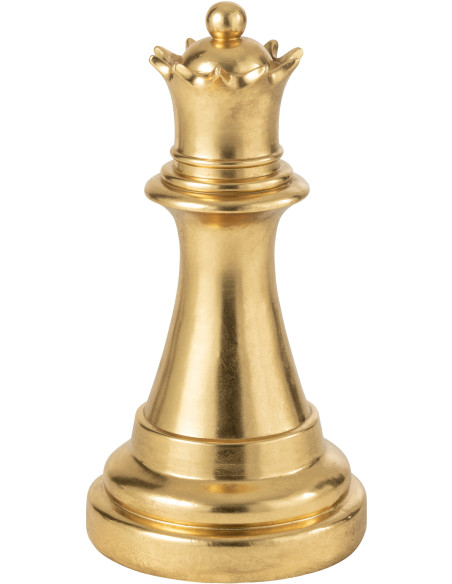 Grande Statue moderne Pièce d'échecs Reine Hauteur 70 cm en Résine Doré Majesty J-Line - 1