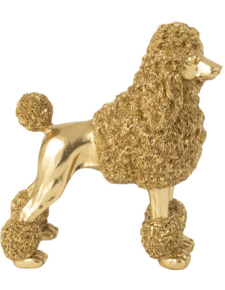Statuette déco original chien Caniche Hauteur 26 cm en Résine Doré Daisy - 2