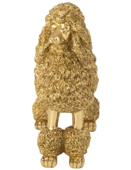 Statuette déco original chien Caniche Hauteur 26 cm en Résine Doré Daisy - 3