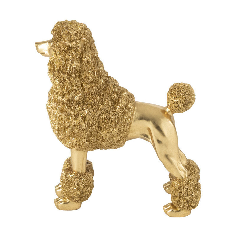 Statuette déco original chien Caniche Hauteur 26 cm en Résine Doré Daisy - 4