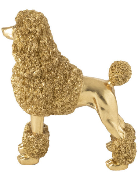 Statuette déco original chien Caniche Hauteur 26 cm en Résine Doré Daisy - 4