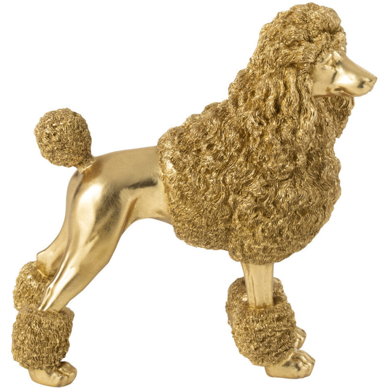 Statue déco original chien Caniche Hauteur 34 cm en Résine Doré Daisy - 2