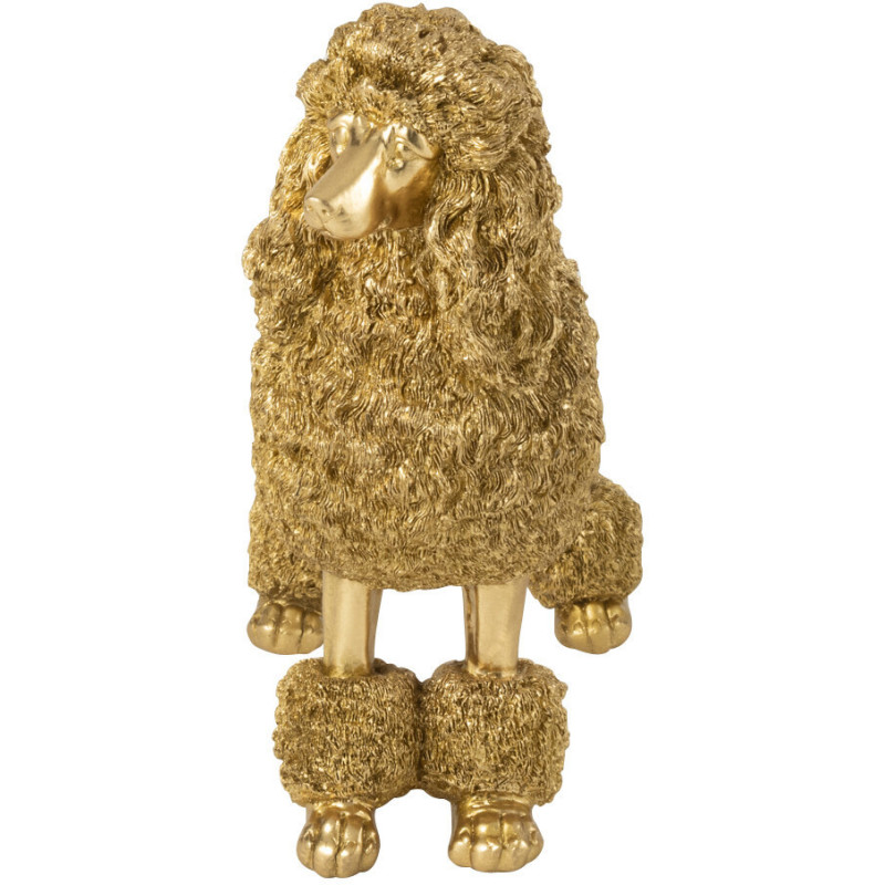 Statue déco original chien Caniche Hauteur 34 cm en Résine Doré Daisy - 3