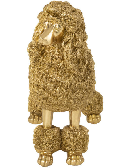 Statue déco original chien Caniche Hauteur 34 cm en Résine Doré Daisy - 3