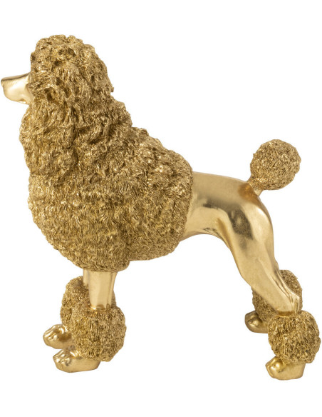 Statue déco original chien Caniche Hauteur 34 cm en Résine Doré Daisy - 4