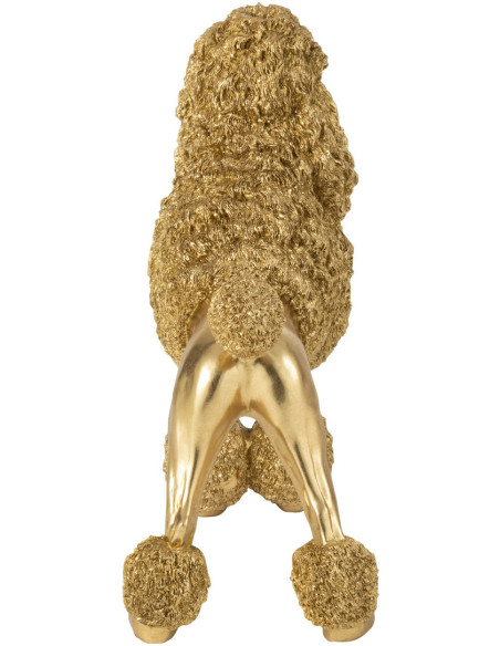 Statue déco original chien Caniche Hauteur 34 cm en Résine Doré Daisy - 5