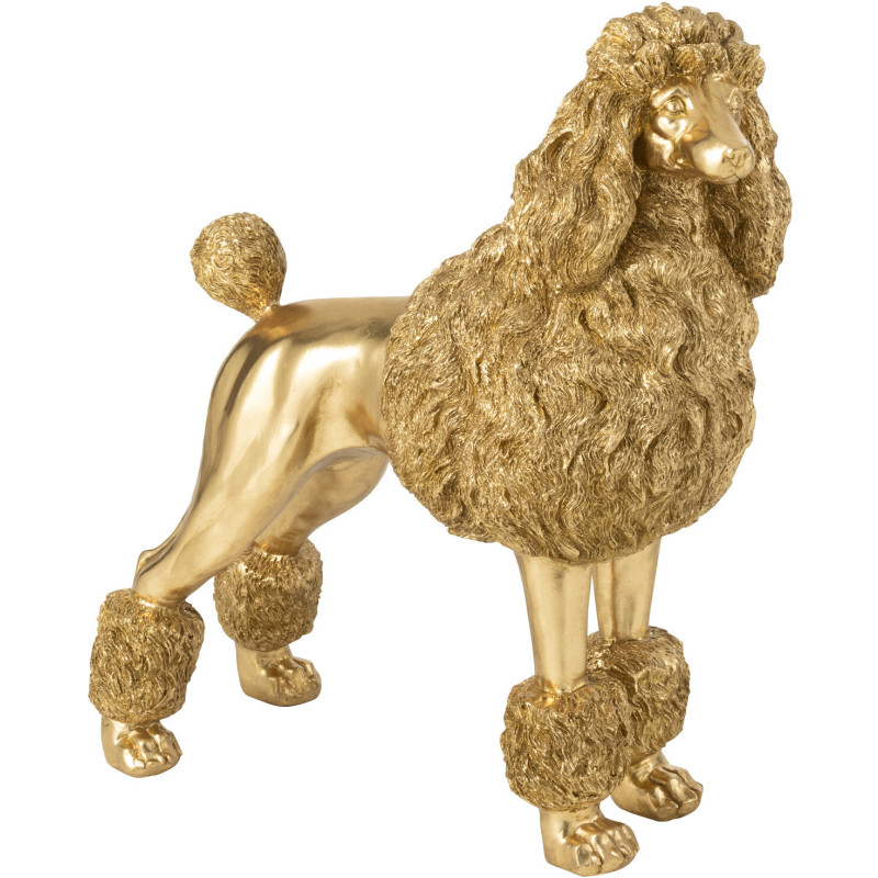 Grande Statue déco original chien Caniche Hauteur 66 cm en Résine Doré Daisy - 1