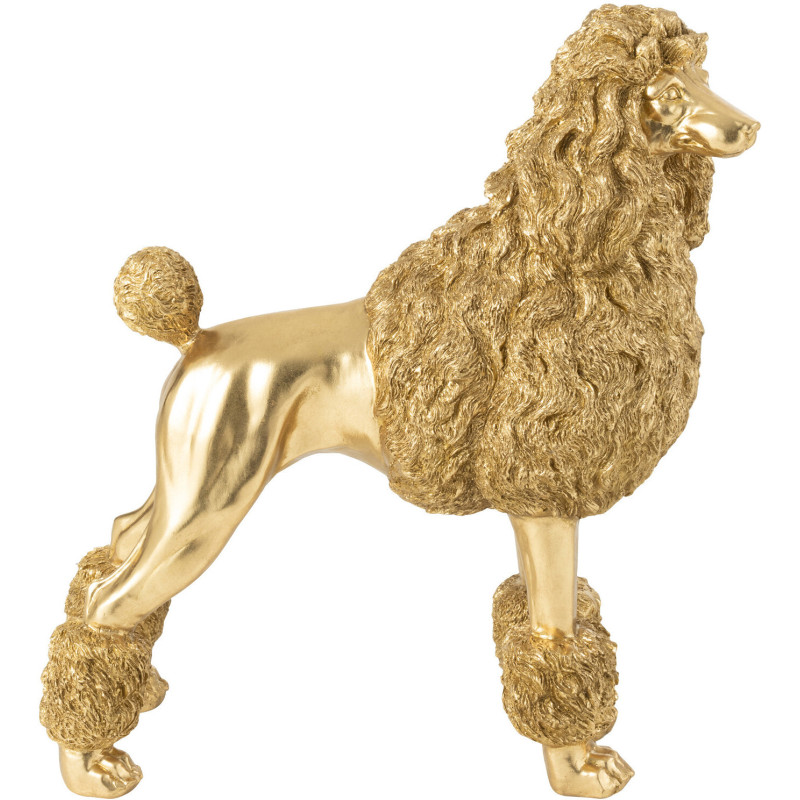 Grande Statue déco original chien Caniche Hauteur 66 cm en Résine Doré Daisy - 4