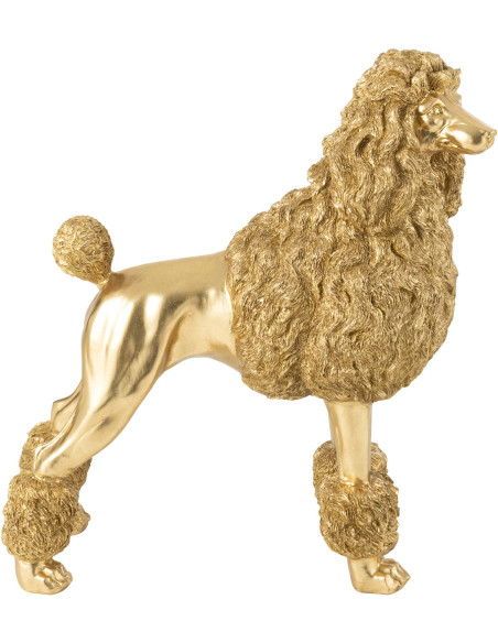 Grande Statue déco original chien Caniche Hauteur 66 cm en Résine Doré Daisy - 4