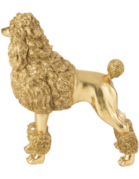 Grande Statue déco original chien Caniche Hauteur 66 cm en Résine Doré Daisy - 5