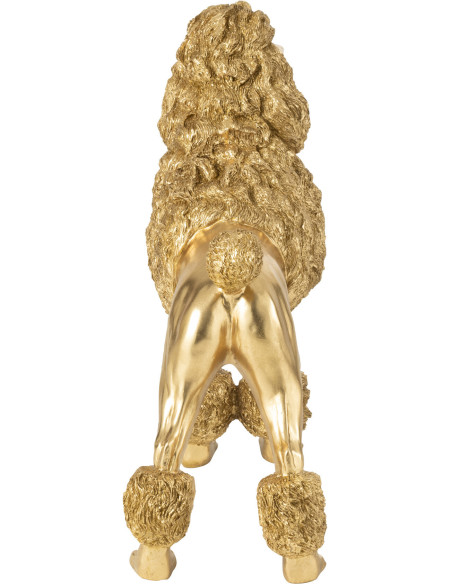 Grande Statue déco original chien Caniche Hauteur 66 cm en Résine Doré Daisy - 6