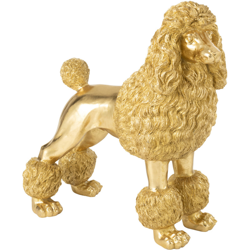 Grande Statue déco original XL chien Caniche Hauteur 79 cm en Résine Doré Daisy - 1