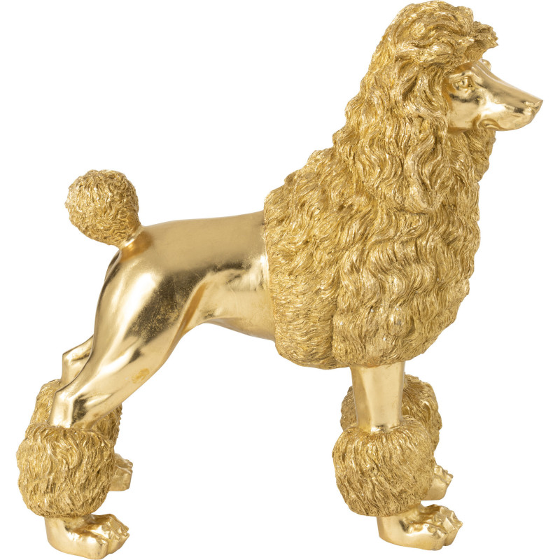 Grande Statue déco original XL chien Caniche Hauteur 79 cm en Résine Doré Daisy - 3