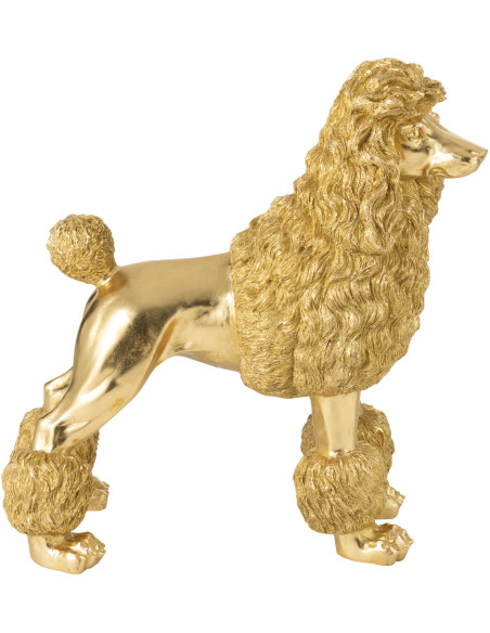 Grande Statue déco original XL chien Caniche Hauteur 79 cm en Résine Doré Daisy - 3