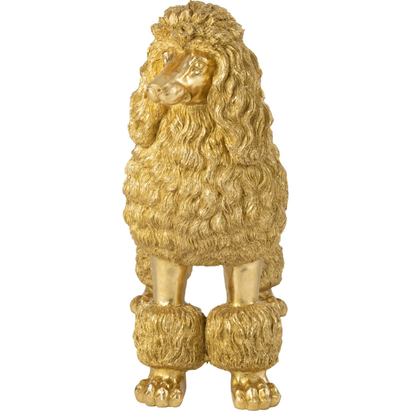 Grande Statue déco original XL chien Caniche Hauteur 79 cm en Résine Doré Daisy - 4