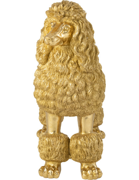 Grande Statue déco original XL chien Caniche Hauteur 79 cm en Résine Doré Daisy - 4