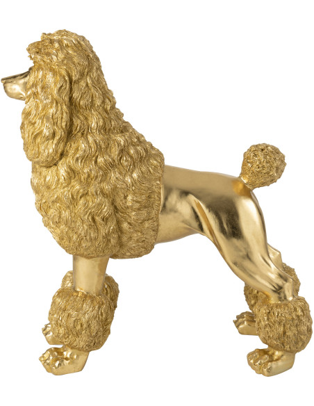 Grande Statue déco original XL chien Caniche Hauteur 79 cm en Résine Doré Daisy - 5