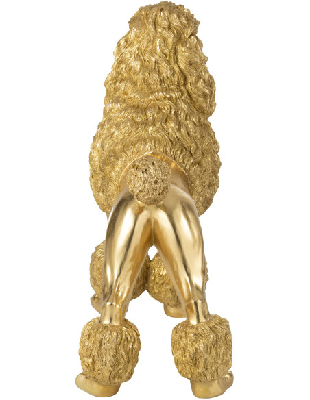 Grande Statue déco original XL chien Caniche Hauteur 79 cm en Résine Doré Daisy - 6