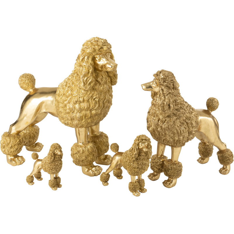 Grande Statue déco original XL chien Caniche Hauteur 79 cm en Résine Doré Daisy - 7