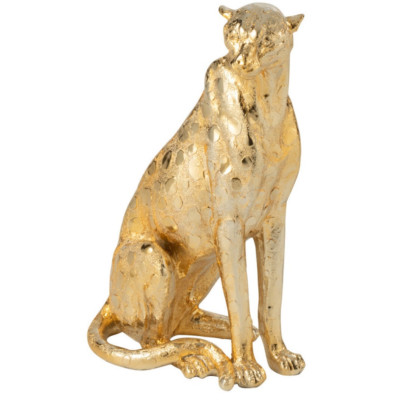 Statue déco moderne Léopard Hauteur 37 cm en Résine Doré Mojo - 1