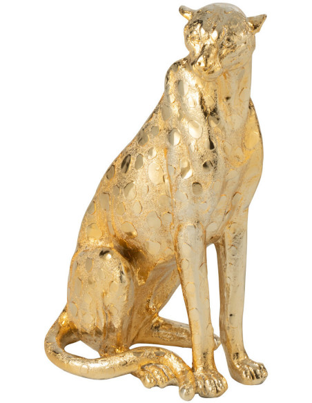 Statue déco moderne Léopard Hauteur 37 cm en Résine Doré Mojo - 1