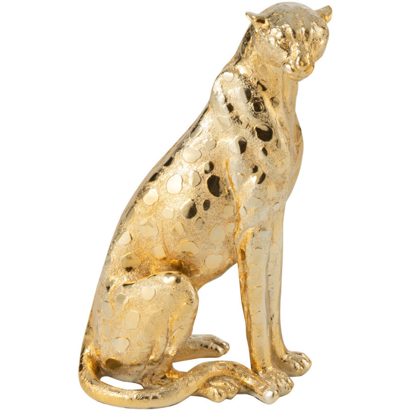Statue déco moderne Léopard Hauteur 37 cm en Résine Doré Mojo - 4