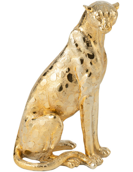 Statue déco moderne Léopard Hauteur 37 cm en Résine Doré Mojo - 4