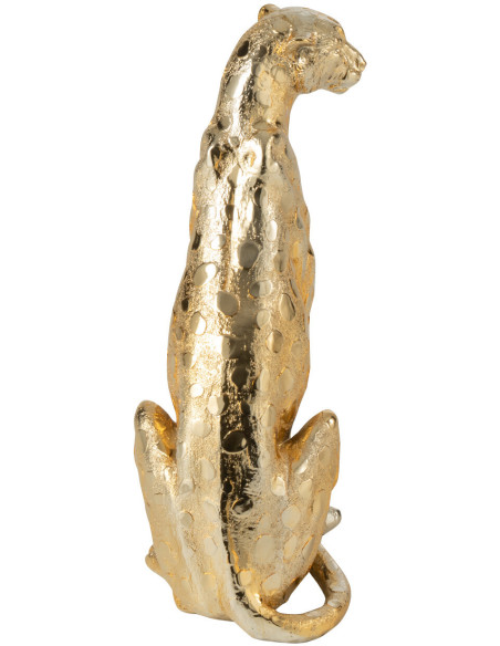 Statue déco moderne Léopard Hauteur 37 cm en Résine Doré Mojo - 5