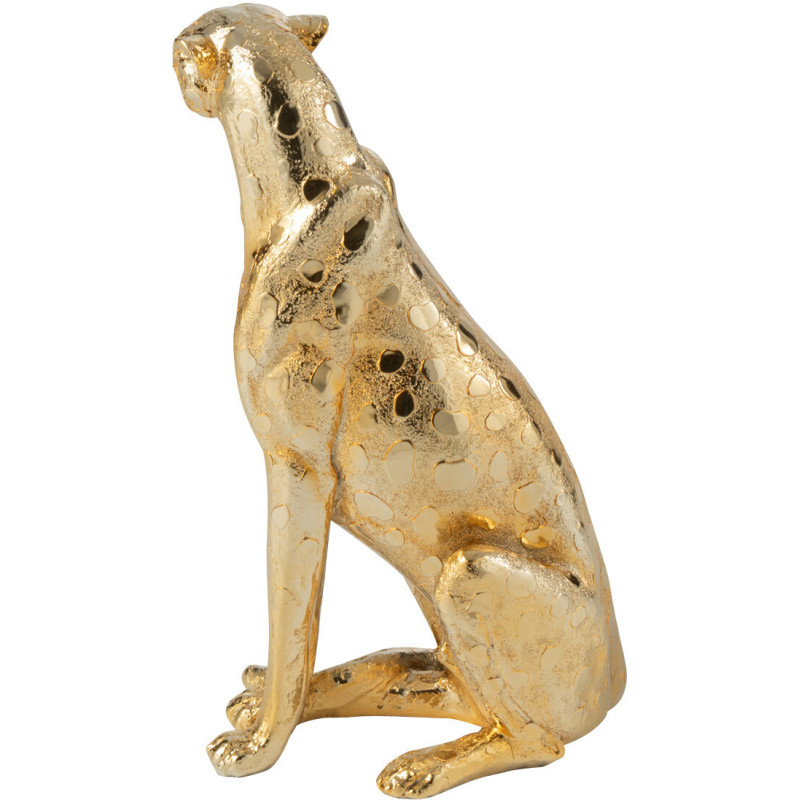 Statue déco moderne Léopard Hauteur 37 cm en Résine Doré Mojo - 6