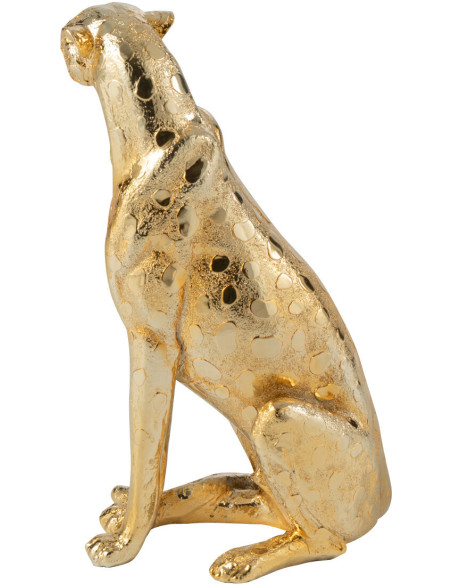 Statue déco moderne Léopard Hauteur 37 cm en Résine Doré Mojo - 6