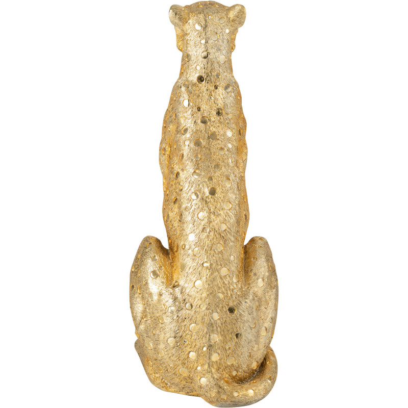 Grande Statue déco moderne Léopard Hauteur 60 cm en Résine Doré Mojo - 5