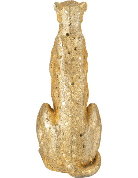 Grande Statue déco moderne Léopard Hauteur 60 cm en Résine Doré Mojo - 5