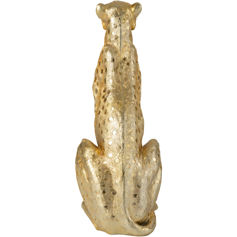 Grande Statue déco moderne XL Léopard Hauteur 88 cm en Résine Doré Mojo - 4
