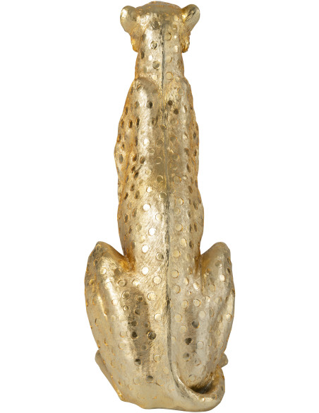 Grande Statue déco moderne XL Léopard Hauteur 88 cm en Résine Doré Mojo - 4