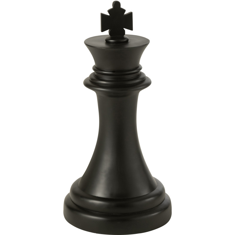Grande Statue déco moderne Pièce d'échecs Roi Hauteur 70 cm en Résine Noir Majesty - 1