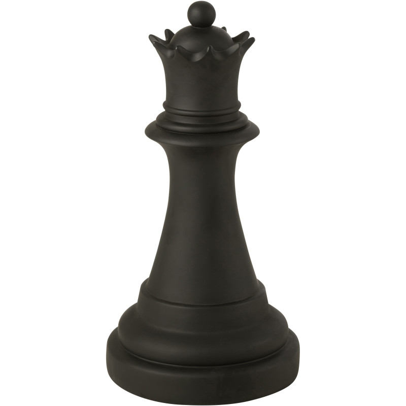 Grande Statue déco moderne Pièce d'échecs Reine Hauteur 70 cm en Résine Noir Majesty - 1