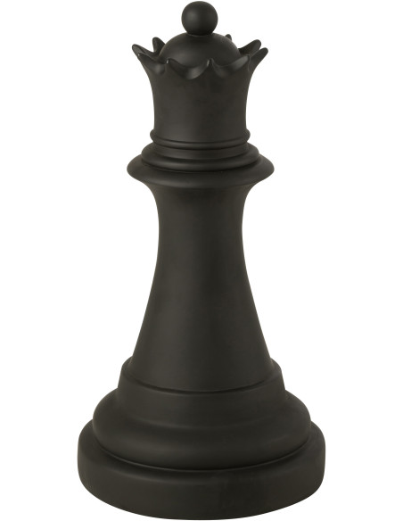 Grande Statue déco moderne Pièce d'échecs Reine Hauteur 70 cm en Résine Noir Majesty - 1