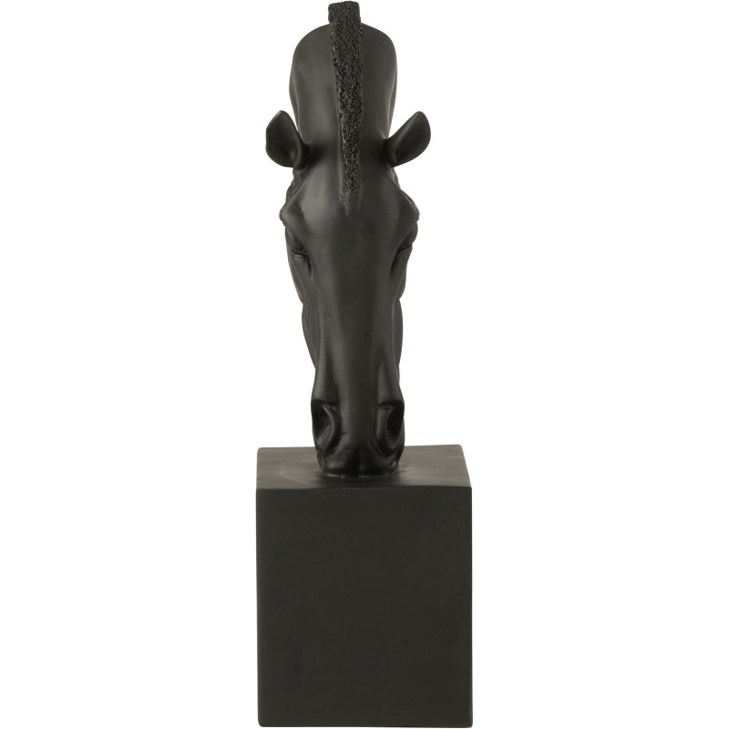 Statue déco moderne Tête de cheval Hauteur 44 cm en Résine Noir Jazz - 3