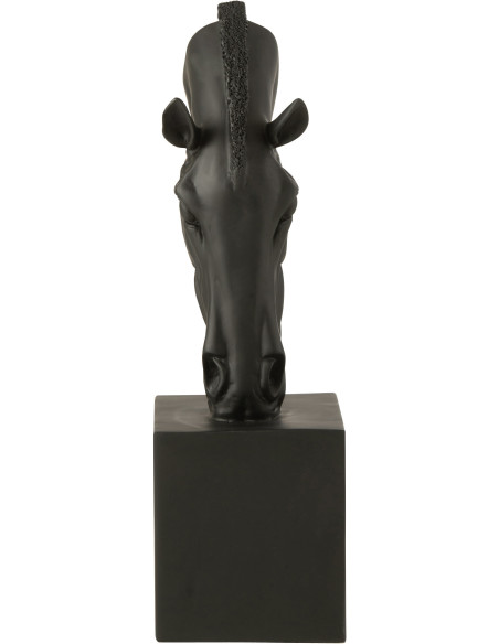 Statue déco moderne Tête de cheval Hauteur 44 cm en Résine Noir Jazz - 3