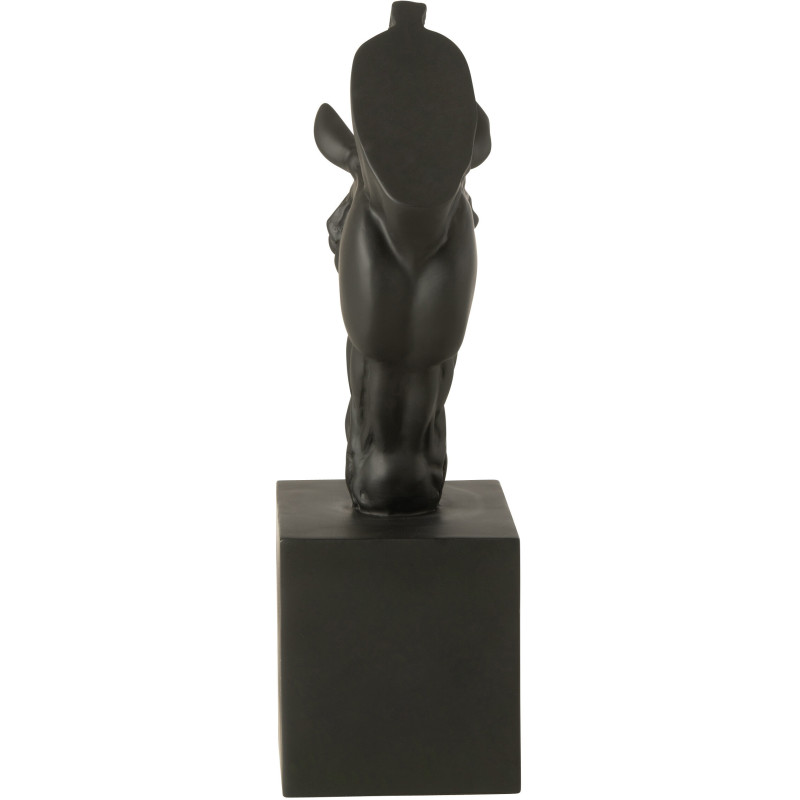 Statue déco moderne Tête de cheval Hauteur 44 cm en Résine Noir Jazz - 5