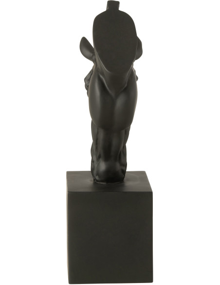 Statue déco moderne Tête de cheval Hauteur 44 cm en Résine Noir Jazz - 5