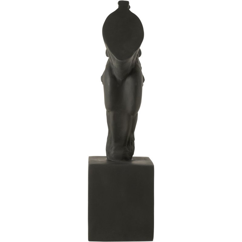 Grande Statue moderne Tête de cheval Hauteur 95 cm en Résine Noir Jazz - 5
