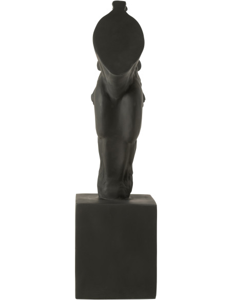 Grande Statue moderne Tête de cheval Hauteur 95 cm en Résine Noir Jazz - 5