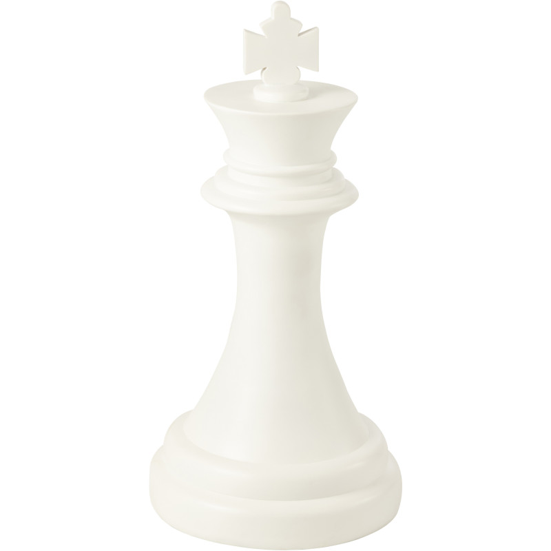 Grande Statue déco moderne Pièce d'échecs Roi Hauteur 70 cm en Résine Blanc Majesty - 1